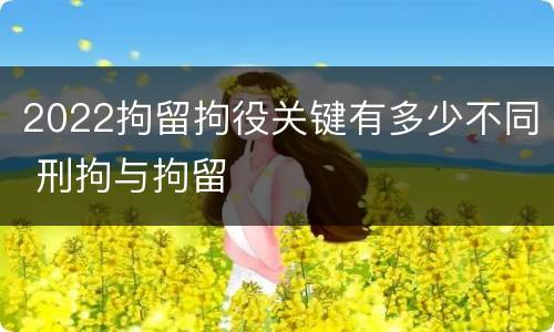 2022拘留拘役关键有多少不同 刑拘与拘留