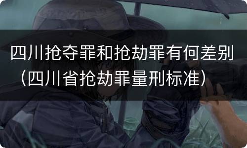 四川抢夺罪和抢劫罪有何差别（四川省抢劫罪量刑标准）