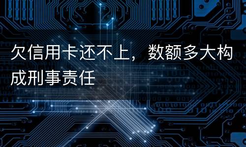欠信用卡还不上，数额多大构成刑事责任