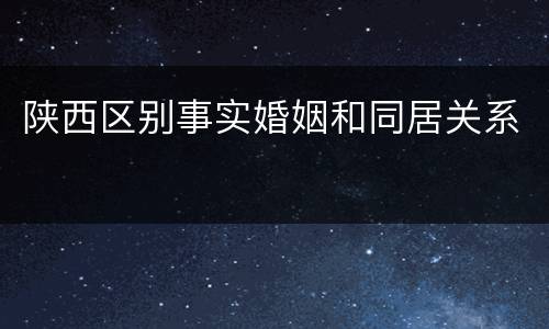 陕西区别事实婚姻和同居关系