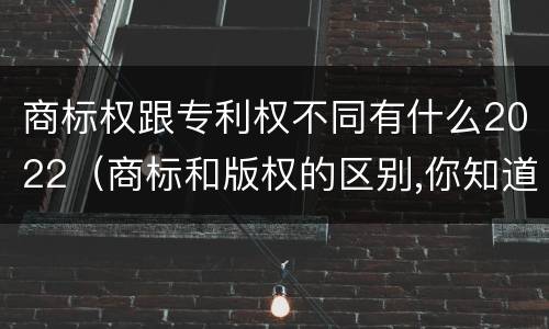 商标权跟专利权不同有什么2022（商标和版权的区别,你知道多少?）