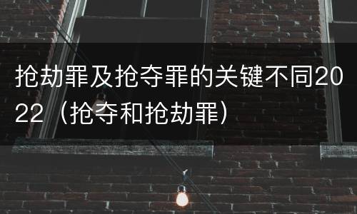 抢劫罪及抢夺罪的关键不同2022（抢夺和抢劫罪）