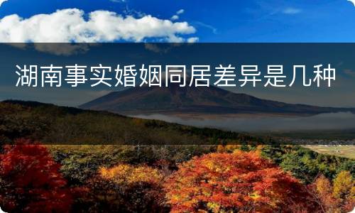 湖南事实婚姻同居差异是几种