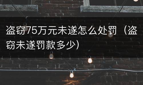盗窃75万元未遂怎么处罚（盗窃未遂罚款多少）