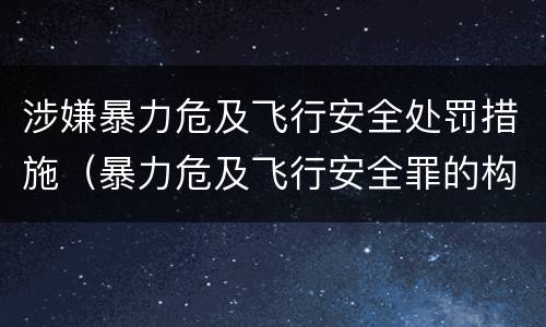 涉嫌暴力危及飞行安全处罚措施（暴力危及飞行安全罪的构成要件）