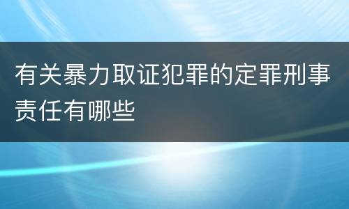 有关暴力取证犯罪的定罪刑事责任有哪些