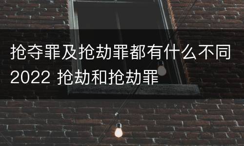 抢夺罪及抢劫罪都有什么不同2022 抢劫和抢劫罪
