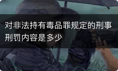 对非法持有毒品罪规定的刑事刑罚内容是多少