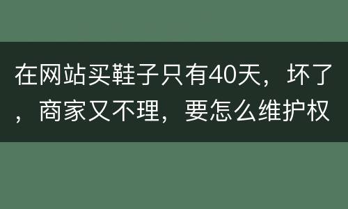 在网站买鞋子只有40天，坏了，商家又不理，要怎么维护权益