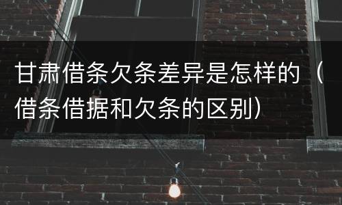 甘肃借条欠条差异是怎样的（借条借据和欠条的区别）