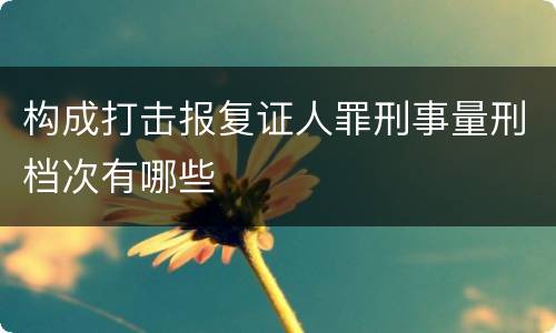 构成打击报复证人罪刑事量刑档次有哪些