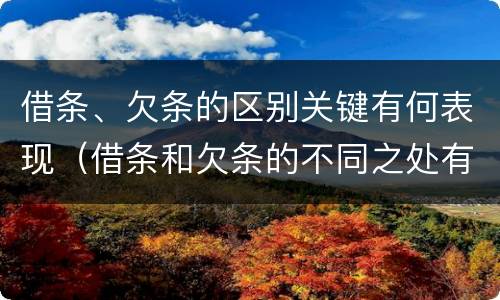借条、欠条的区别关键有何表现（借条和欠条的不同之处有哪些）
