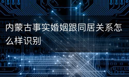 内蒙古事实婚姻跟同居关系怎么样识别