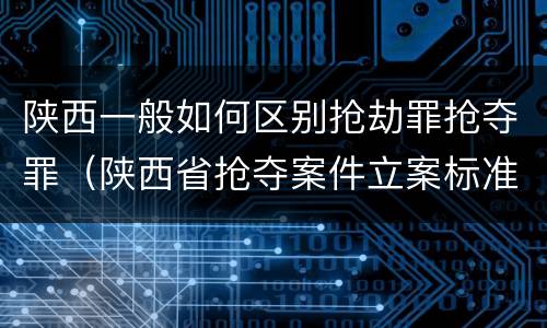 陕西一般如何区别抢劫罪抢夺罪（陕西省抢夺案件立案标准）