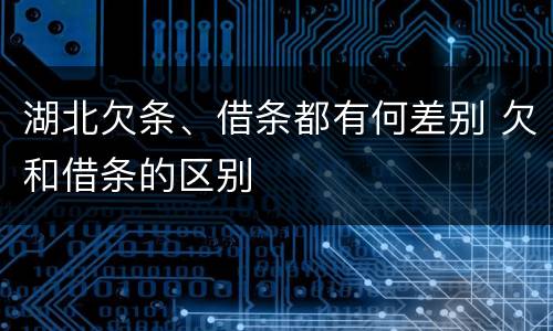 湖北欠条、借条都有何差别 欠和借条的区别