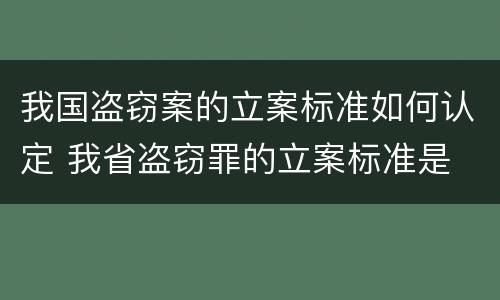 我国盗窃案的立案标准如何认定 我省盗窃罪的立案标准是
