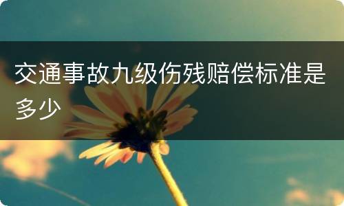 交通事故九级伤残赔偿标准是多少