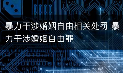 暴力干涉婚姻自由相关处罚 暴力干涉婚姻自由罪