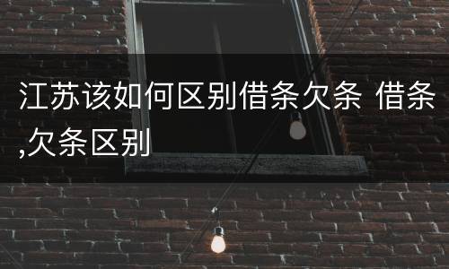 江苏该如何区别借条欠条 借条,欠条区别