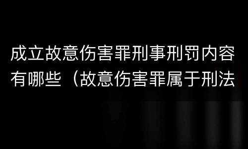 成立故意伤害罪刑事刑罚内容有哪些（故意伤害罪属于刑法）