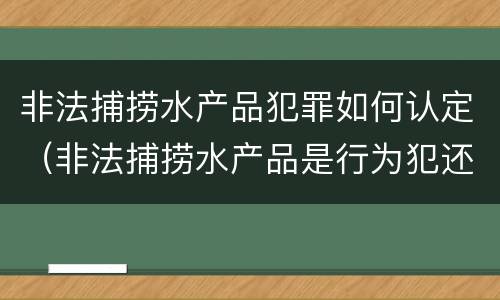非法捕捞水产品犯罪如何认定（非法捕捞水产品是行为犯还是结果犯）