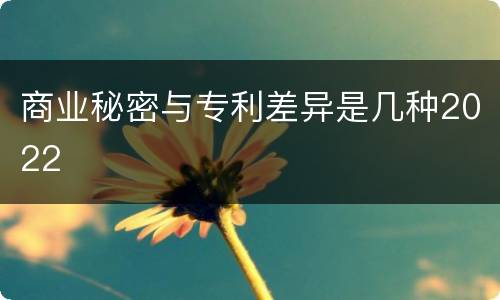 商业秘密与专利差异是几种2022