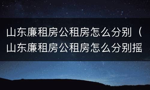 山东廉租房公租房怎么分别（山东廉租房公租房怎么分别摇号）