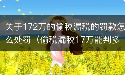关于172万的偷税漏税的罚款怎么处罚（偷税漏税17万能判多久）
