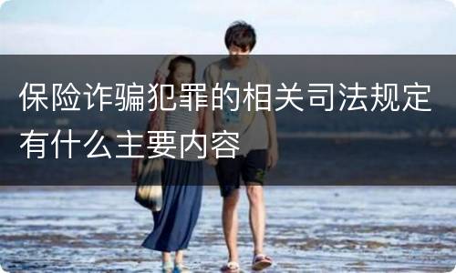 保险诈骗犯罪的相关司法规定有什么主要内容