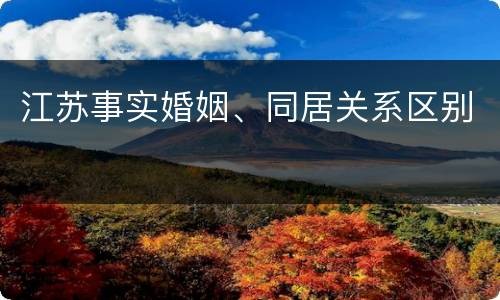 江苏事实婚姻、同居关系区别