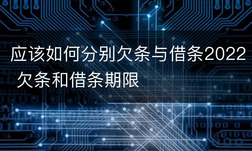应该如何分别欠条与借条2022 欠条和借条期限