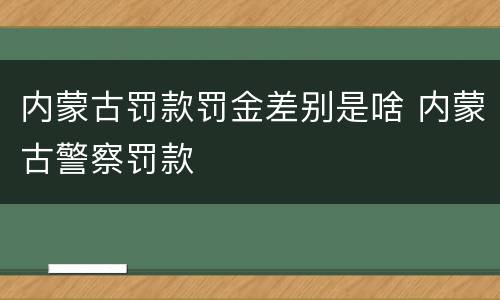 内蒙古罚款罚金差别是啥 内蒙古警察罚款