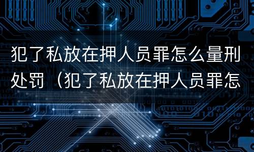 犯了私放在押人员罪怎么量刑处罚（犯了私放在押人员罪怎么量刑处罚标准）