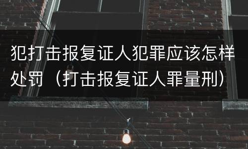 犯打击报复证人犯罪应该怎样处罚（打击报复证人罪量刑）