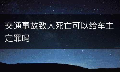 交通事故致人死亡可以给车主定罪吗