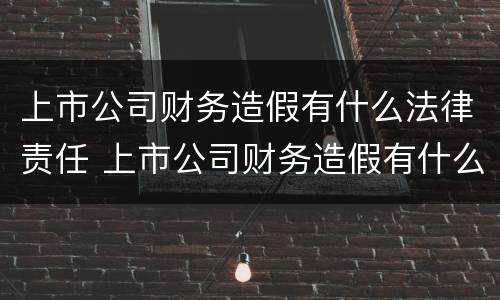 上市公司财务造假有什么法律责任 上市公司财务造假有什么法律责任吗