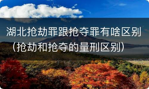 湖北抢劫罪跟抢夺罪有啥区别（抢劫和抢夺的量刑区别）