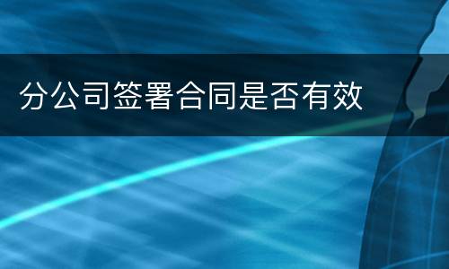 分公司签署合同是否有效