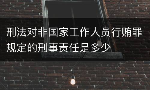 刑法对非国家工作人员行贿罪规定的刑事责任是多少