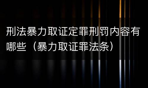 刑法暴力取证定罪刑罚内容有哪些（暴力取证罪法条）