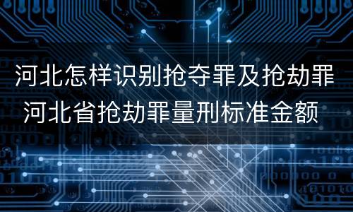 河北怎样识别抢夺罪及抢劫罪 河北省抢劫罪量刑标准金额