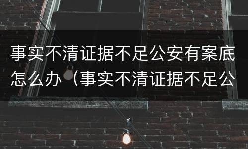 事实不清证据不足公安有案底怎么办（事实不清证据不足公安有案底怎么办理）