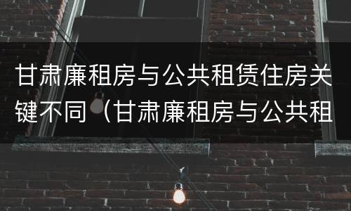 甘肃廉租房与公共租赁住房关键不同（甘肃廉租房与公共租赁住房关键不同之处）