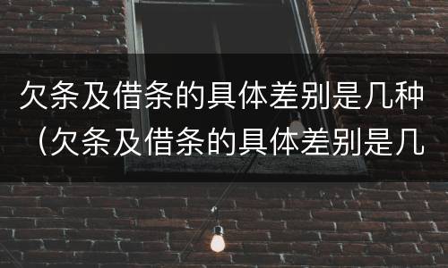 欠条及借条的具体差别是几种（欠条及借条的具体差别是几种形式）