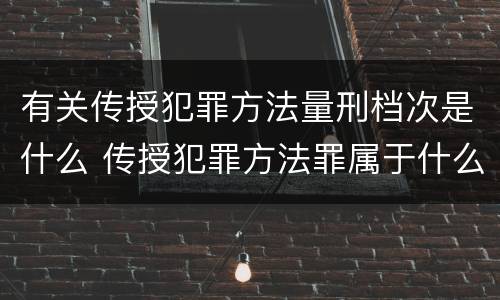 有关传授犯罪方法量刑档次是什么 传授犯罪方法罪属于什么