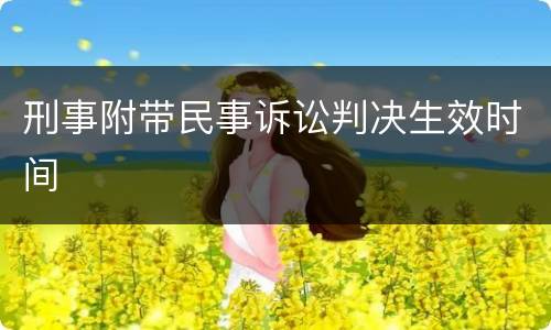 刑事附带民事诉讼判决生效时间