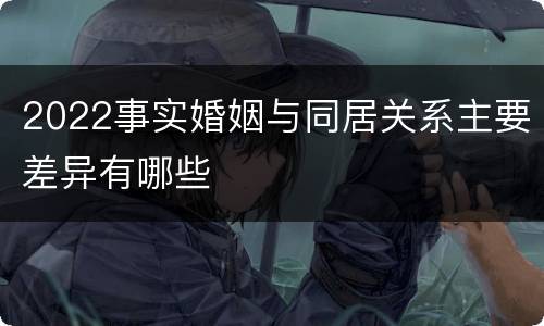 2022事实婚姻与同居关系主要差异有哪些