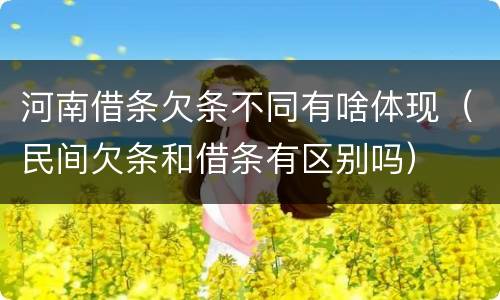 河南借条欠条不同有啥体现（民间欠条和借条有区别吗）