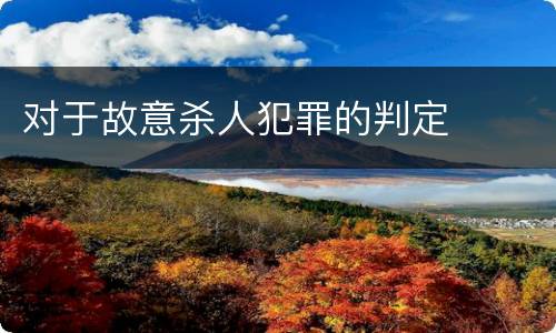 对于故意杀人犯罪的判定