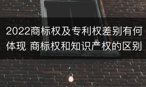 2022商标权及专利权差别有何体现 商标权和知识产权的区别